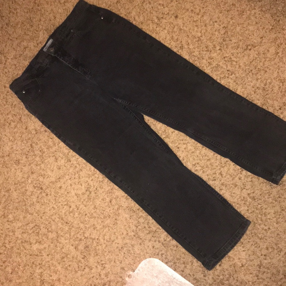Lee Rider Relaxed Black Straight Leg Jeans